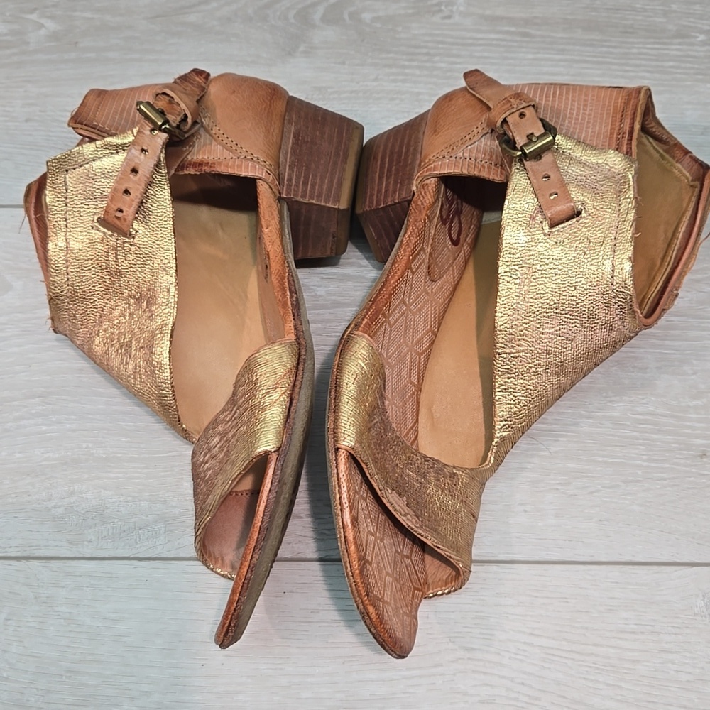 A.S.98 By Free People Hercigovina Gold Open-ToeHeel Sandals Shoes Sz 40/9-9.5 - Picture 10 of 14